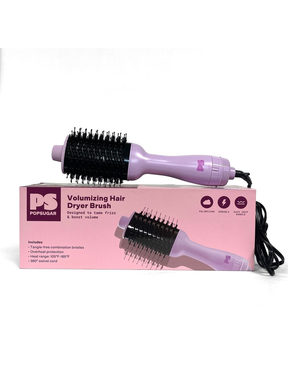 POPSUGAR Volumizing Hair Dryer Brush New Open Box $40 Pink Styling Tool 2.75"